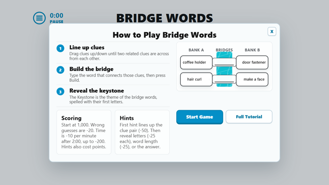 Bridge Words gameplay preview