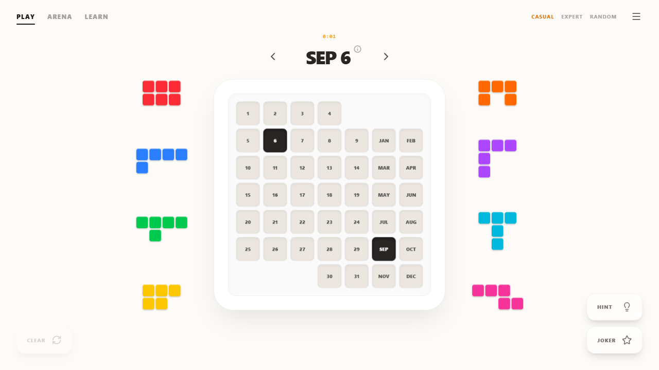 Calendar Puzzle gameplay preview