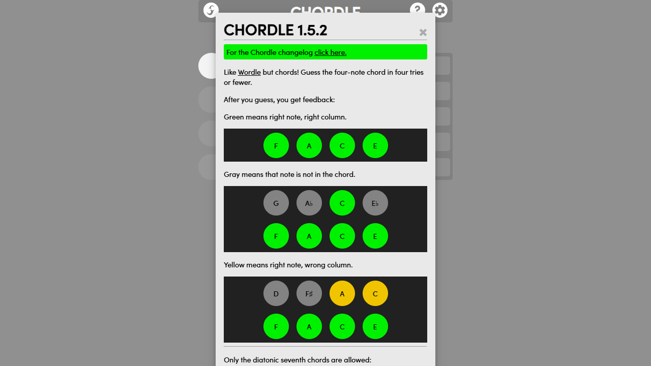 Chordle gameplay preview