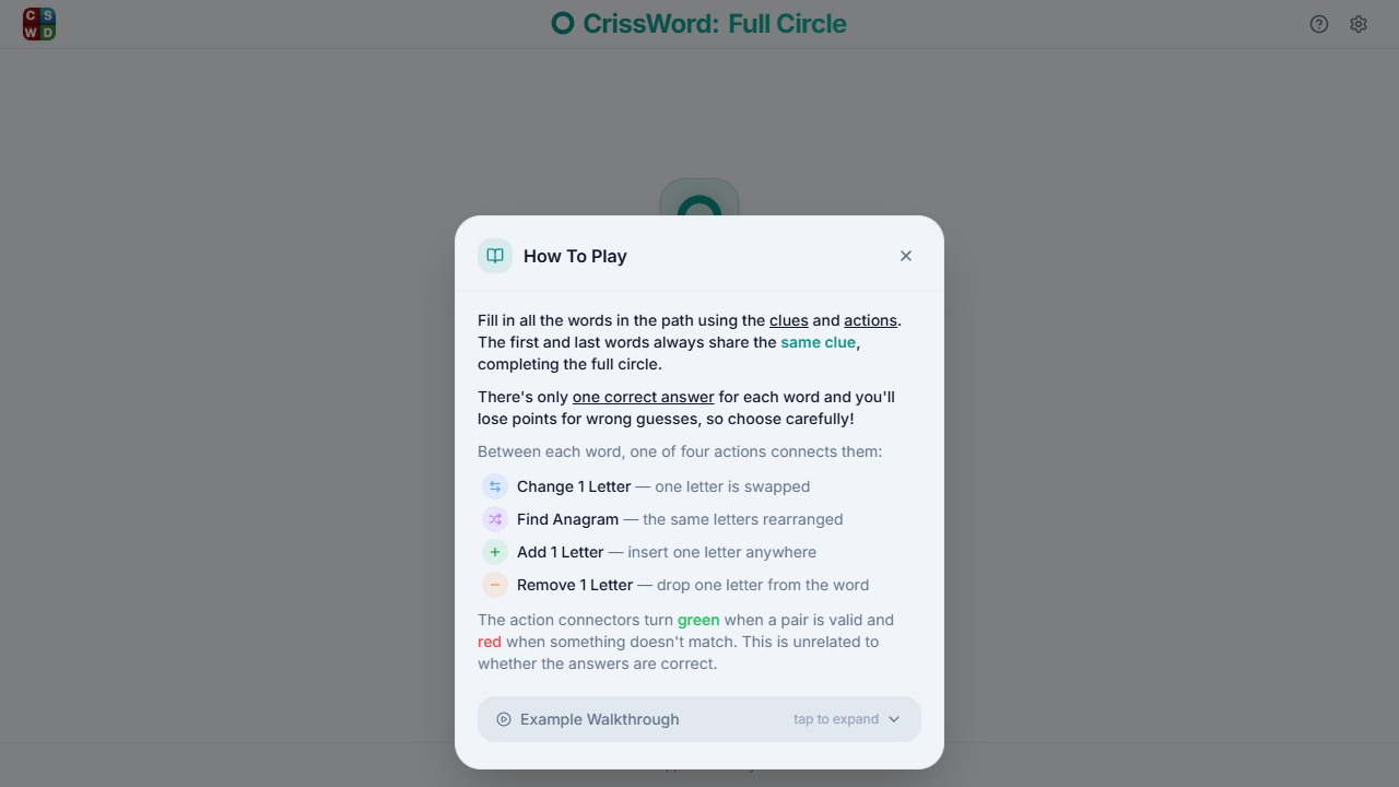 CrissWord Full Circle gameplay preview