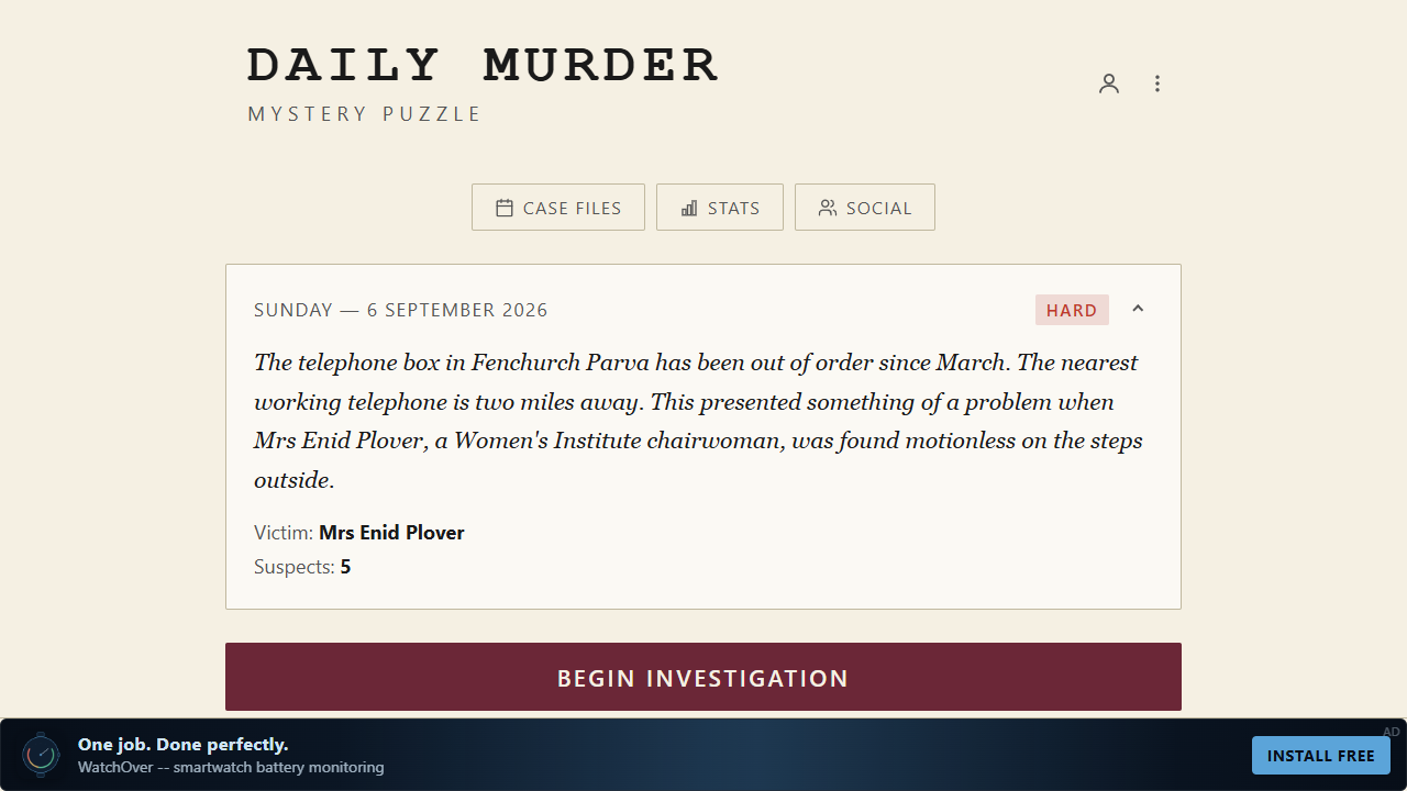 Daily Murder gameplay preview