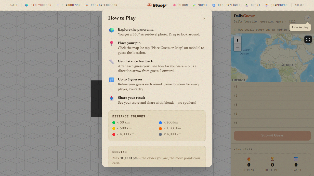 DailyGuessr gameplay preview