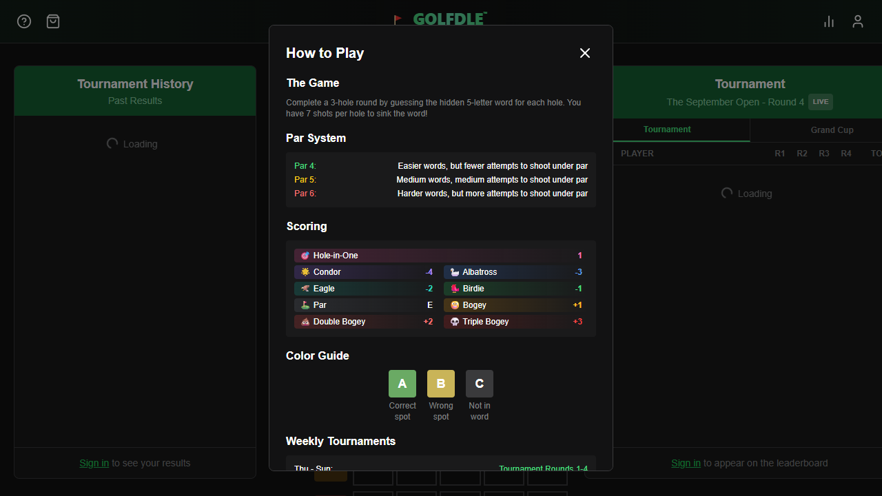 Golfdle gameplay preview