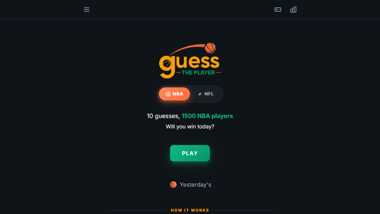 Guess The NBA Player gameplay preview