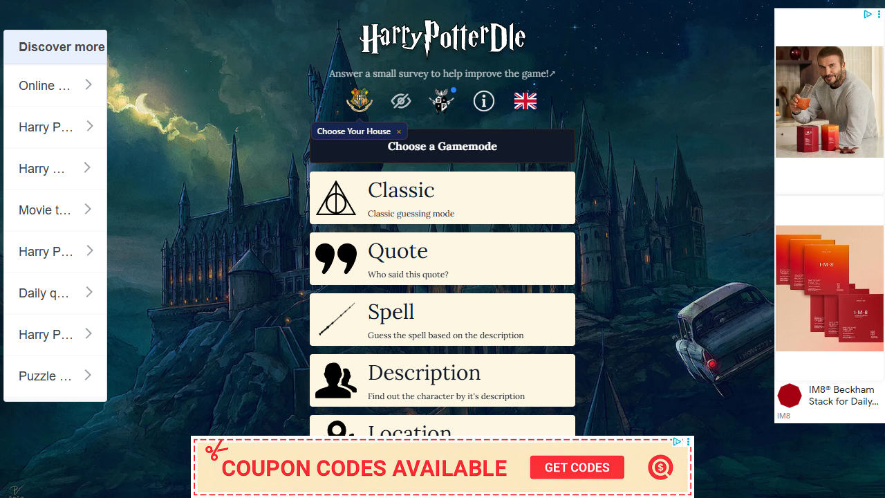 HarryPotterDle gameplay preview