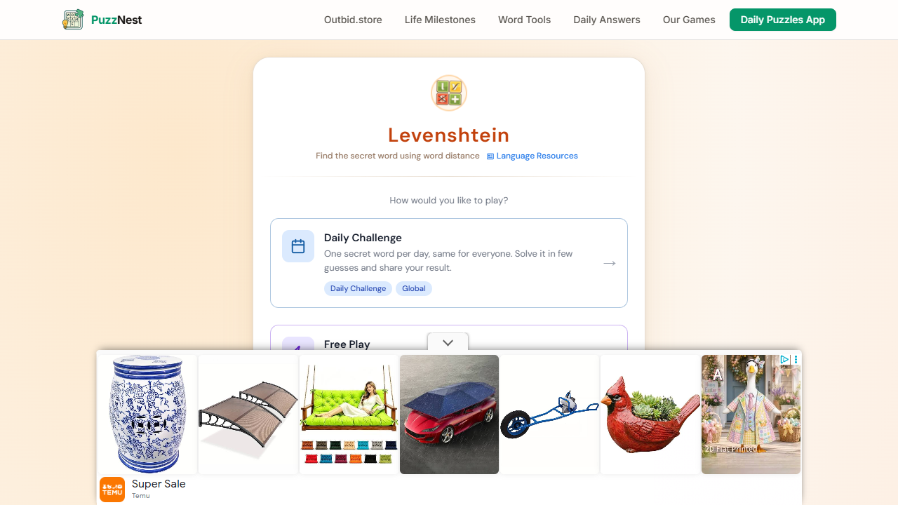 Levenshtein gameplay preview