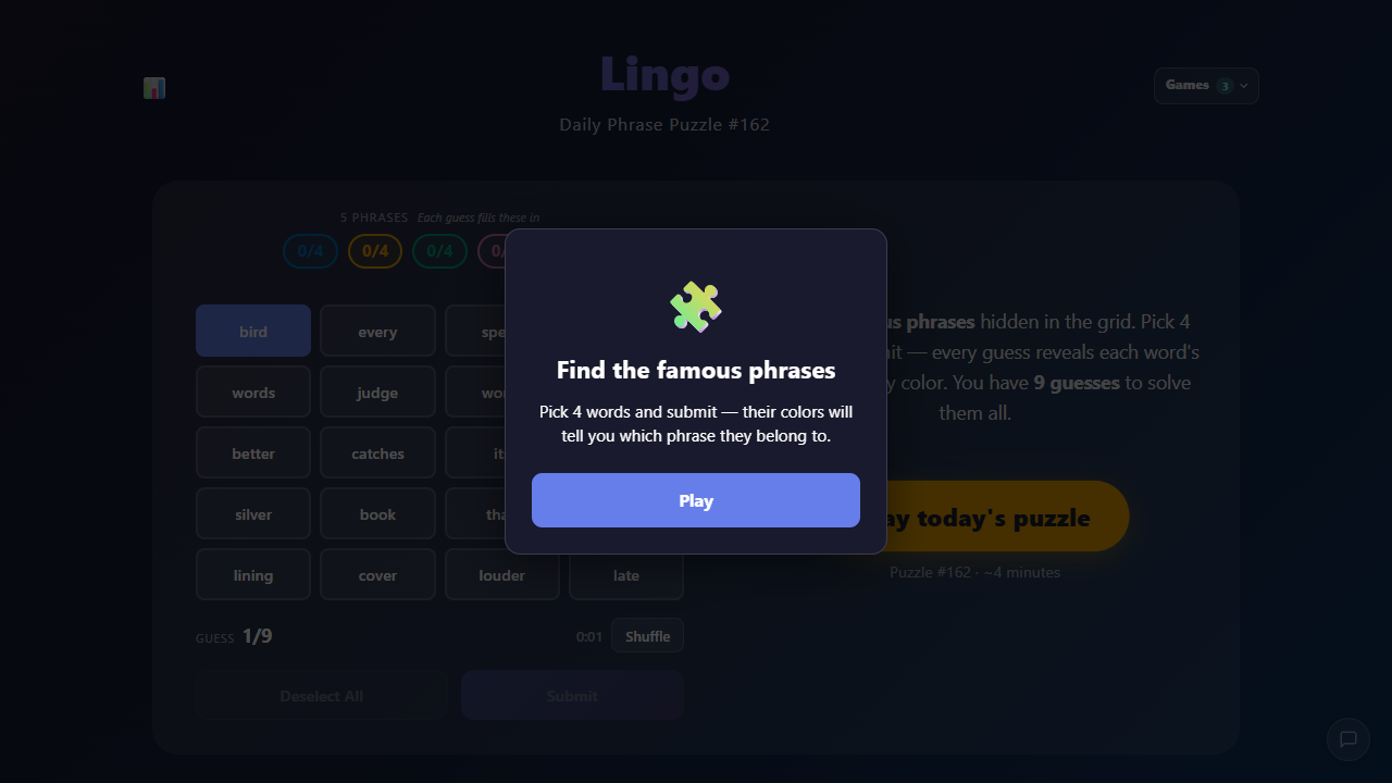 Lingo gameplay preview