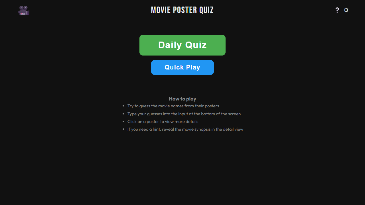 Movie Poster Quiz gameplay preview