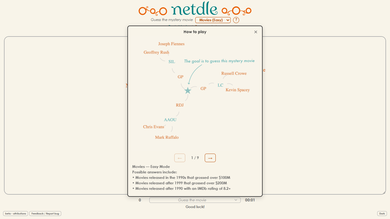Netdle Movies gameplay preview