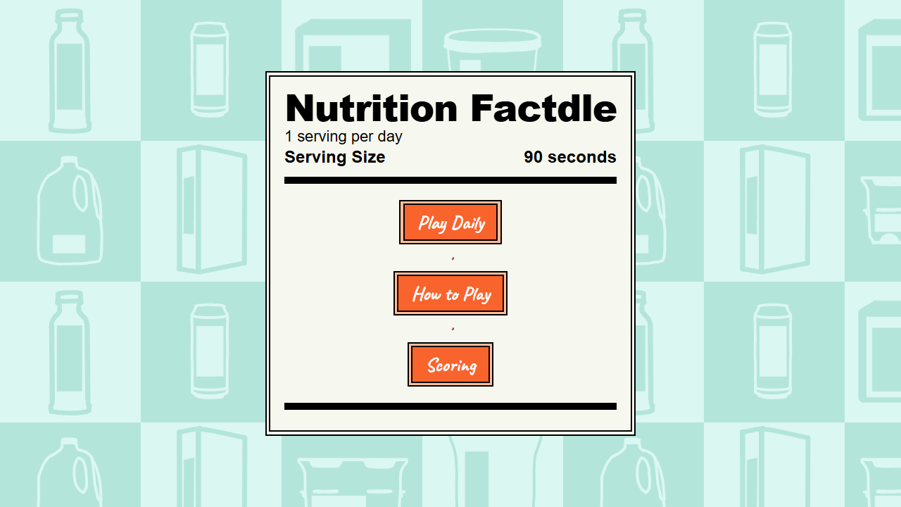 Nutrition Factdle gameplay preview
