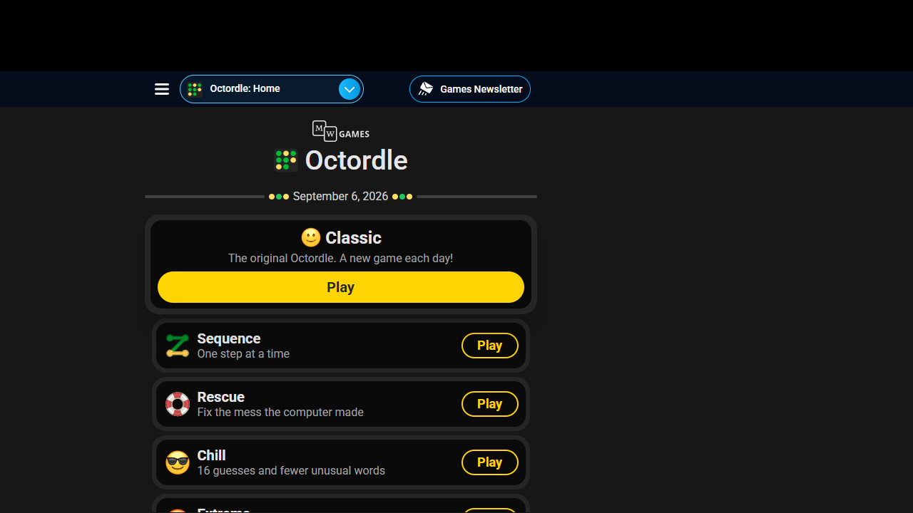 Octordle gameplay preview