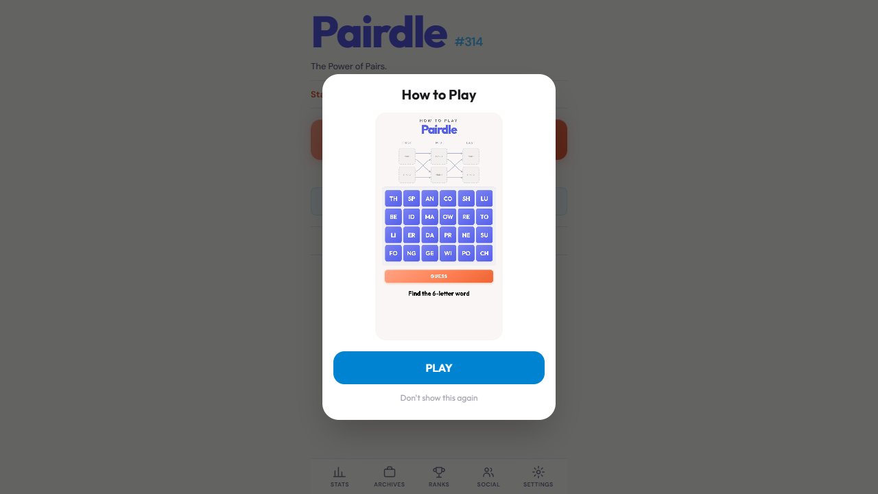 Pairdle gameplay preview