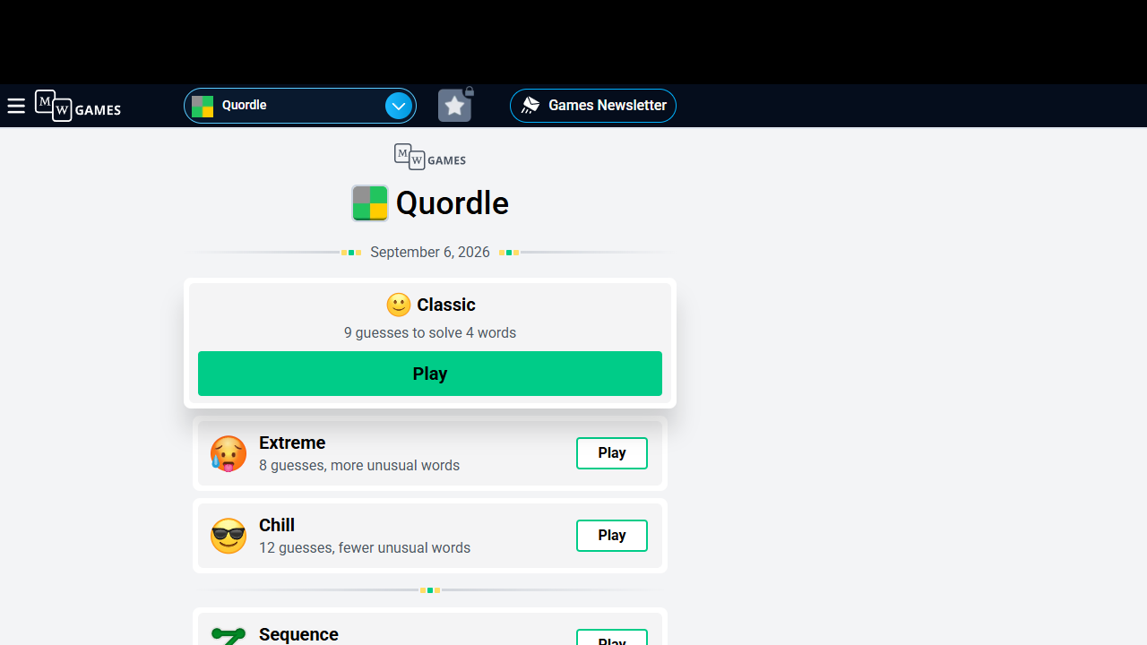 Quordle gameplay preview