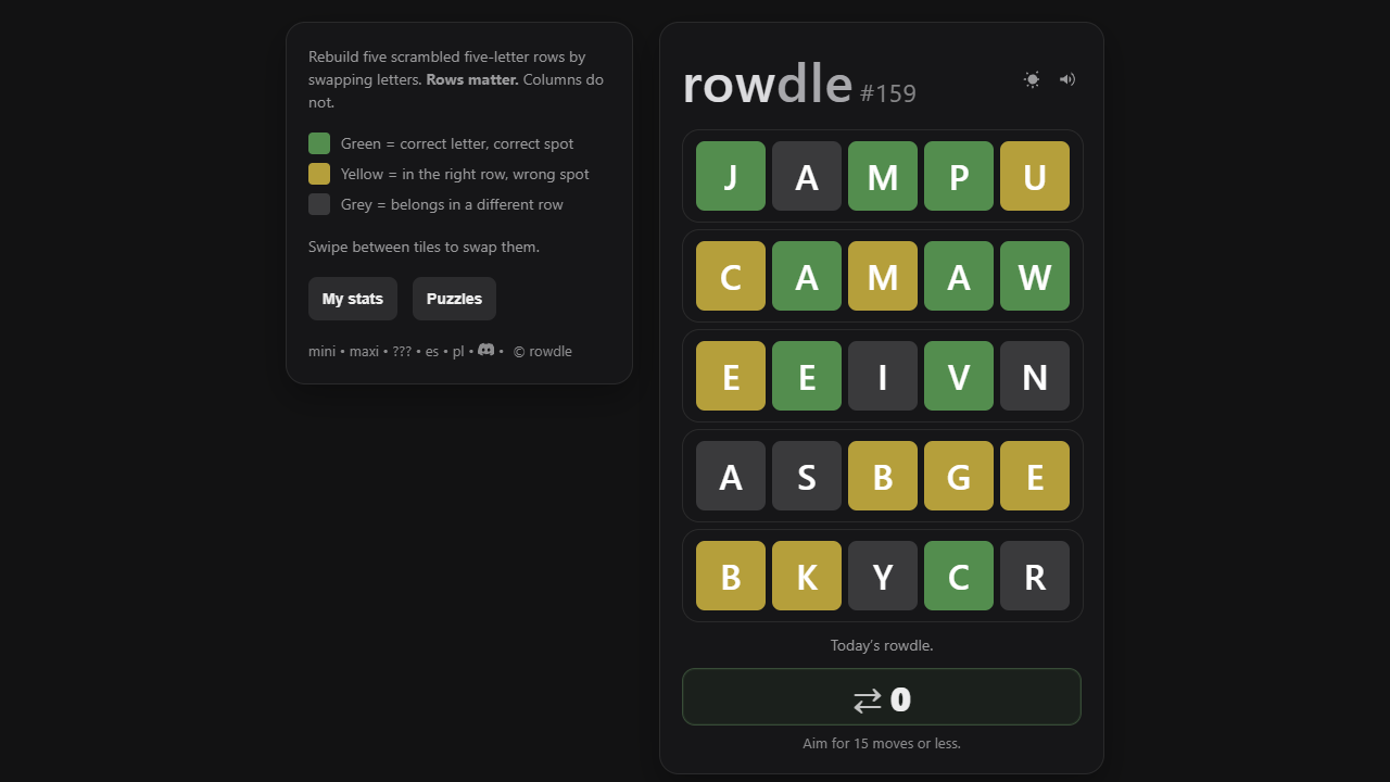 Rowdle gameplay preview