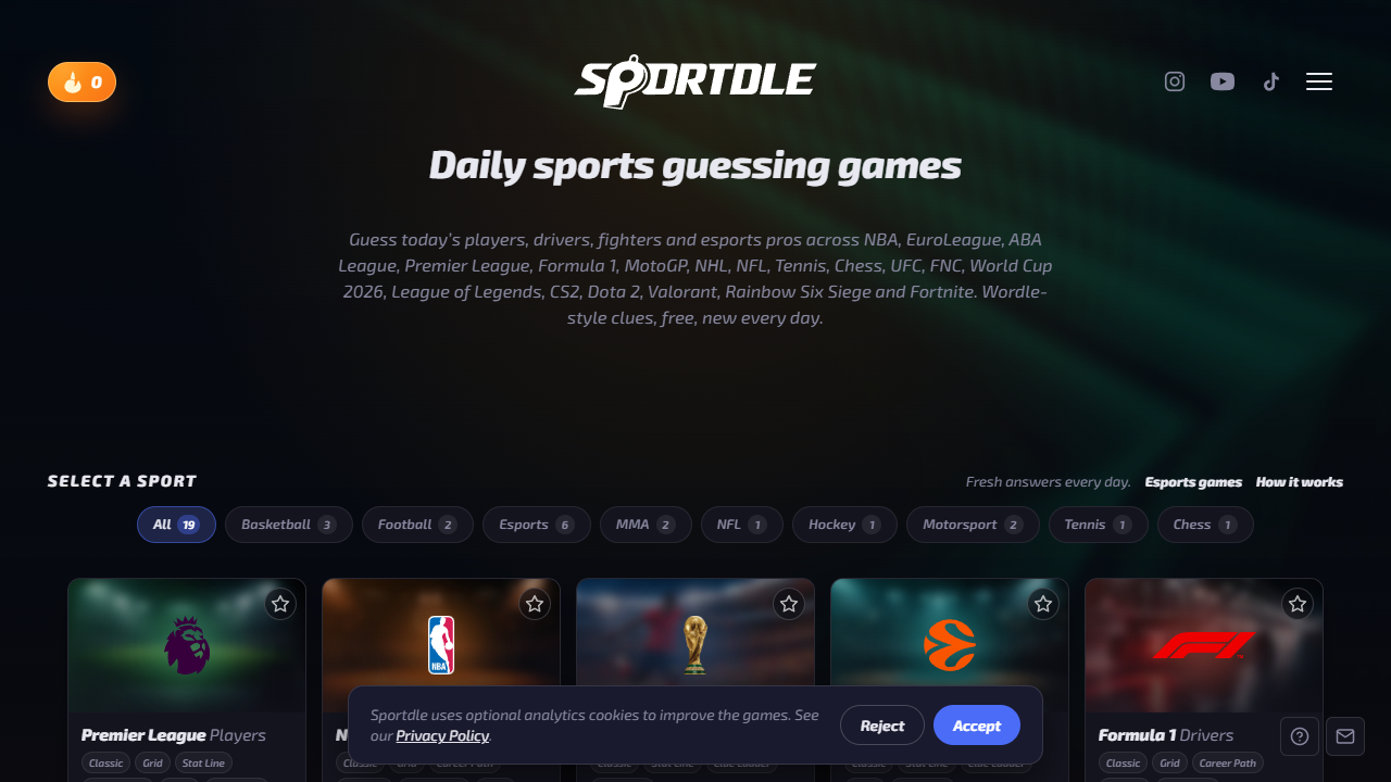 Sportdle gameplay preview