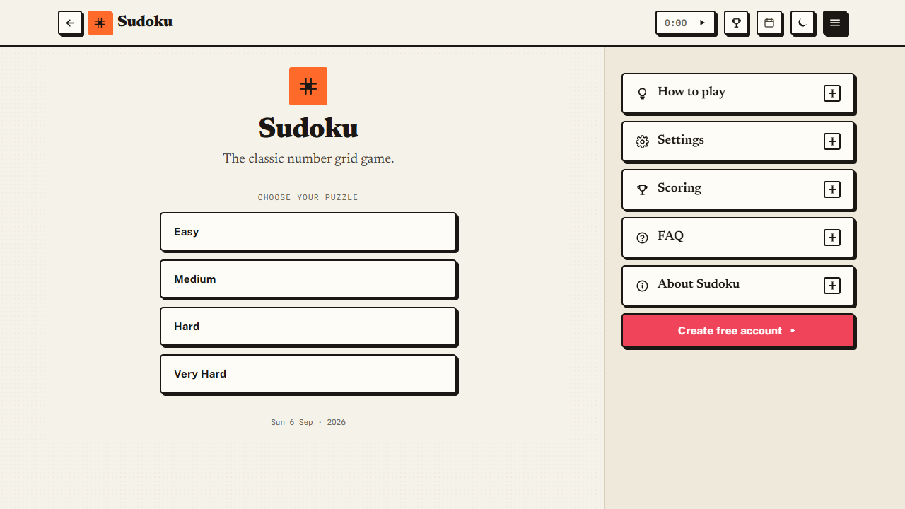 Sudoku gameplay preview