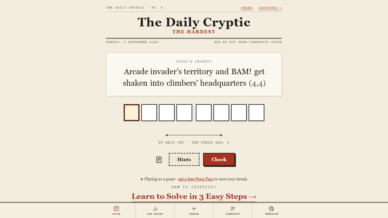 The Daily Cryptic gameplay preview