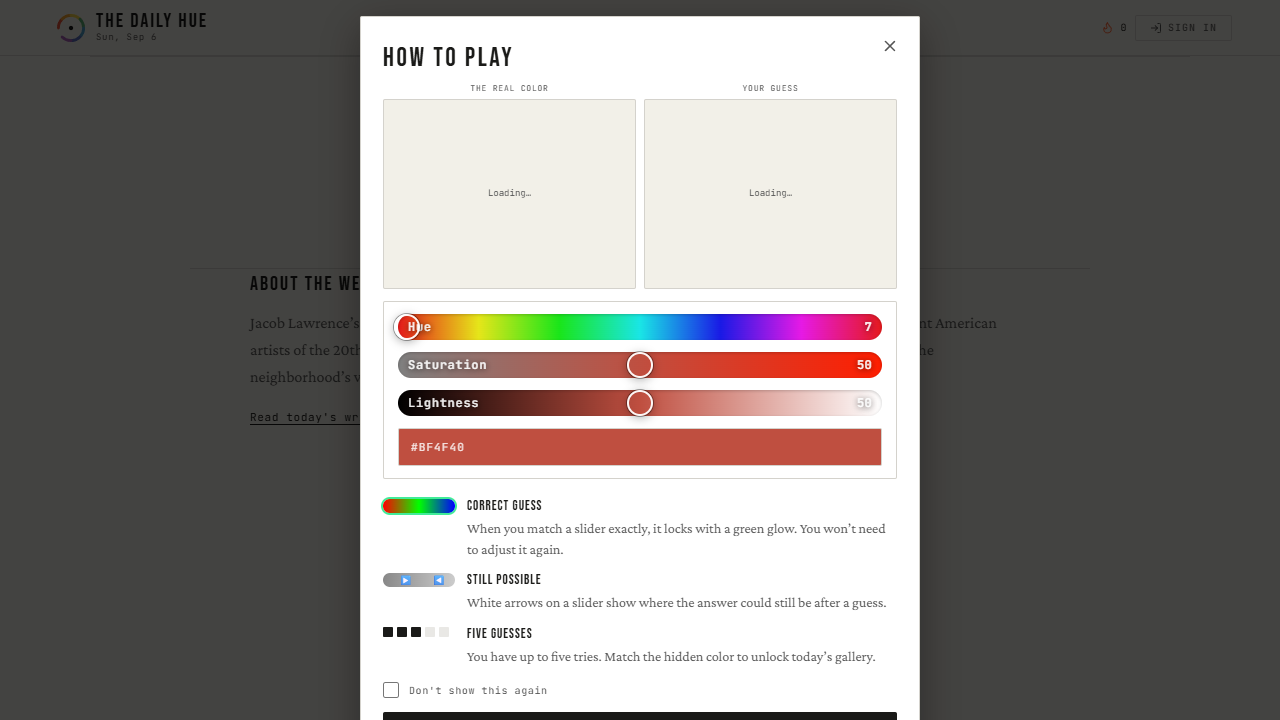 The Daily Hue gameplay preview