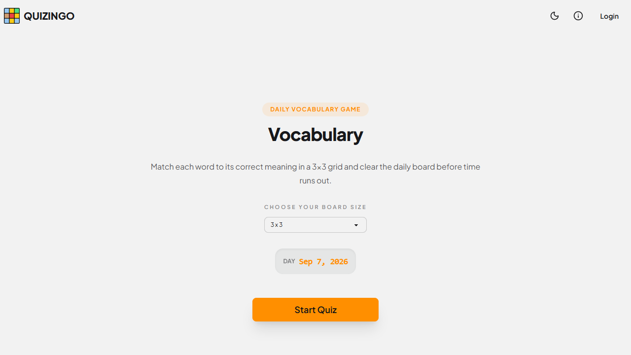 Vocabulary gameplay preview