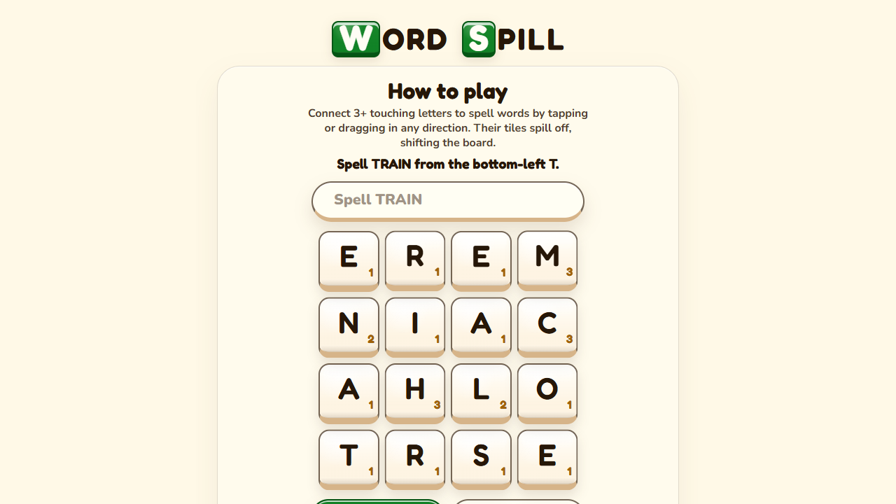 Word Spill gameplay preview